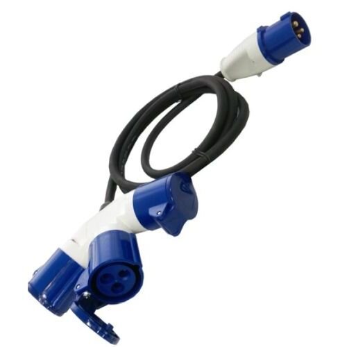 CRUSADER 16A PLUG W/2M CABLE TO 3WAY 16A PIECE