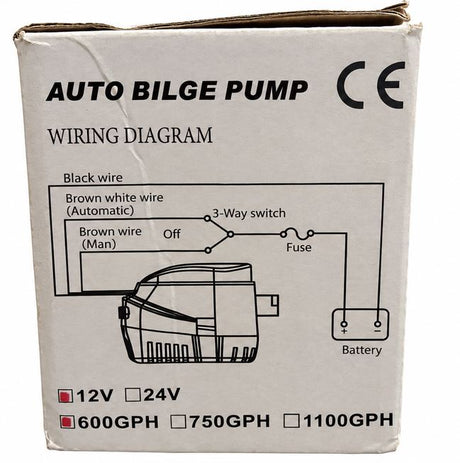 BILGE PUMP 12V 600GPH