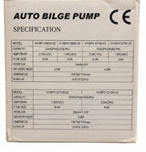 BILGE PUMP 12V 600GPH