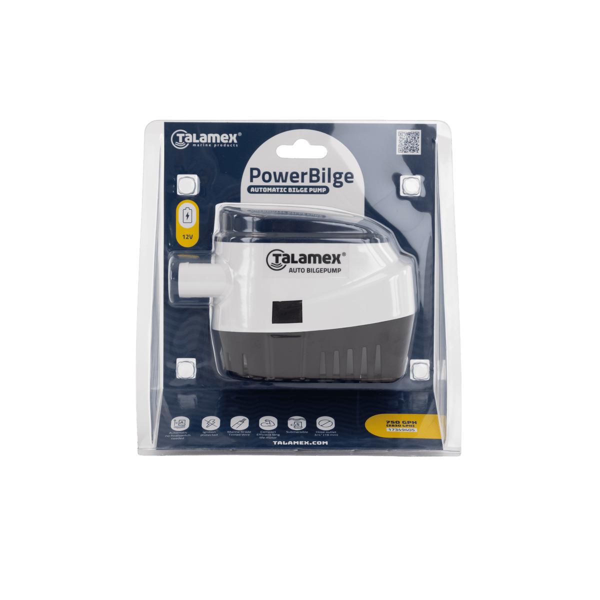 TALAMEX AUTOMATIC BILGE PUMP 12V 750GPH